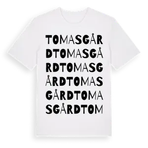 Tomasgård ordlek t-shirt – ekologisk bomull t-shirt från Pinshirt