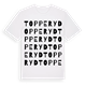 White t-shirt med Topperyd ordlek t-shirt