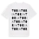 White t-shirt med Toria ordlek t-shirt