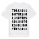 White t-shirt med Törsbolund ordlek t-shirt