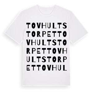 Tovhultstorpet ordlek t-shirt – ekologisk bomull t-shirt från Pinshirt
