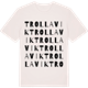Vintage White t-shirt med Trollavik ordlek t-shirt