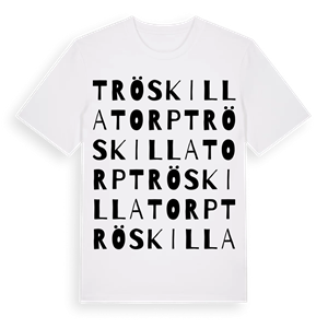 Tröskillatorp ordlek t-shirt – ekologisk bomull t-shirt från Pinshirt