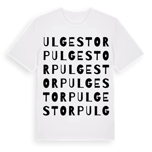 Ulgestorp ordlek t-shirt – ekologisk bomull t-shirt från Pinshirt