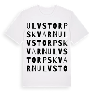 Ulvstorps kvarn ordlek t-shirt – ekologisk bomull t-shirt från Pinshirt