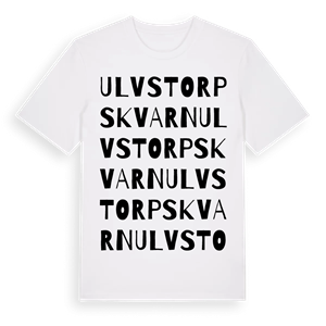 Ulvstorps kvarn ordlek t-shirt – ekologisk bomull t-shirt från Pinshirt