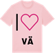 Pink Cotton t-shirt med Jag älskar Vä t-shirt stort tryck