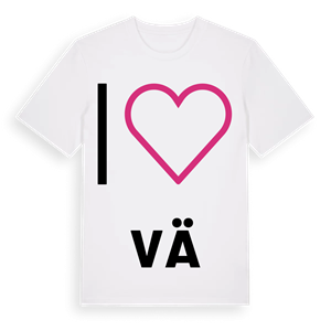 Jag älskar Vä t-shirt stort tryck – ekologisk bomull t-shirt från Pinshirt