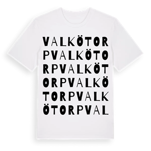 Valkötorp ordlek t-shirt – ekologisk bomull t-shirt från Pinshirt