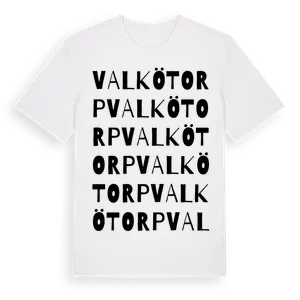 Valkötorp ordlek t-shirt – ekologisk bomull t-shirt från Pinshirt