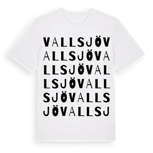 Vallsjö ordlek t-shirt – ekologisk bomull t-shirt från Pinshirt