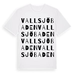 Vallsjöbaden ordlek t-shirt – ekologisk bomull t-shirt från Pinshirt
