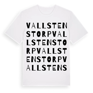 Vallstenstorp ordlek t-shirt – ekologisk bomull t-shirt från Pinshirt
