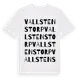 White t-shirt med Vallstenstorp ordlek t-shirt
