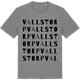 Mid Heather Gray t-shirt med Vallstorp ordlek t-shirt