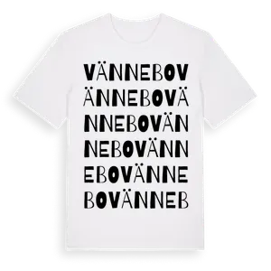 Vännebo ordlek t-shirt – ekologisk bomull t-shirt från Pinshirt