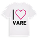 White t-shirt med Jag älskar Vare t-shirt stort tryck