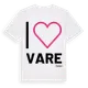 White t-shirt med Jag älskar Vare t-shirt stort tryck