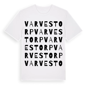 Varvestorp ordlek t-shirt – ekologisk bomull t-shirt från Pinshirt