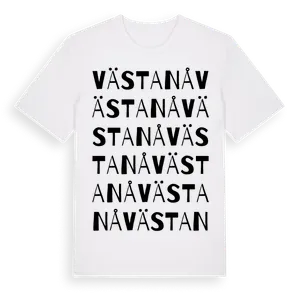 Västanå ordlek t-shirt – ekologisk bomull t-shirt från Pinshirt