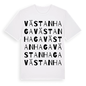 Västanhaga ordlek t-shirt – ekologisk bomull t-shirt från Pinshirt