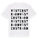 White t-shirt med Väster Strand ordlek t-shirt