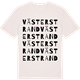 Vintage White t-shirt med Väster Strand ordlek t-shirt