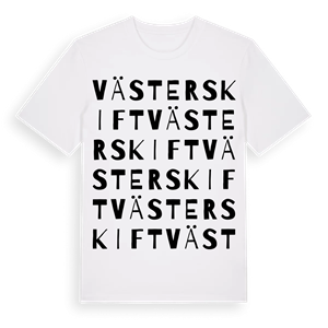 Västerskift ordlek t-shirt – ekologisk bomull t-shirt från Pinshirt