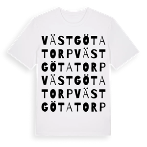 Västgötatorp ordlek t-shirt – ekologisk bomull t-shirt från Pinshirt