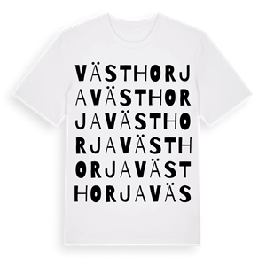 Västhorja ordlek t-shirt – ekologisk bomull t-shirt från Pinshirt