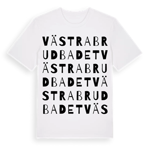 Västra Brudbadet ordlek t-shirt – ekologisk bomull t-shirt från Pinshirt