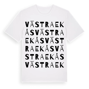 Västra Ekås ordlek t-shirt – ekologisk bomull t-shirt från Pinshirt