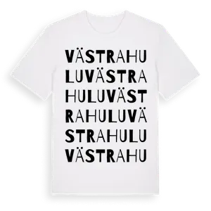 Västra Hulu ordlek t-shirt – ekologisk bomull t-shirt från Pinshirt