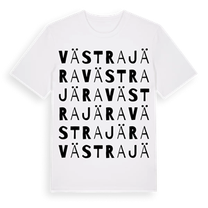 Västra Jära ordlek t-shirt – ekologisk bomull t-shirt från Pinshirt