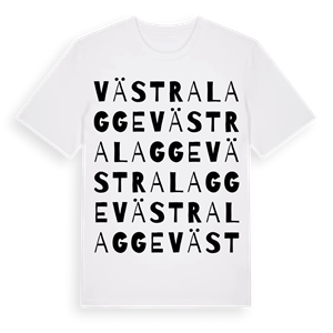 Västra Lagge ordlek t-shirt – ekologisk bomull t-shirt från Pinshirt