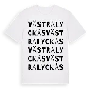 Västra Lyckås ordlek t-shirt – ekologisk bomull t-shirt från Pinshirt