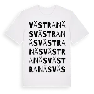 Västra Näs ordlek t-shirt – ekologisk bomull t-shirt från Pinshirt