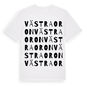 Västra Oron ordlek t-shirt – ekologisk bomull t-shirt från Pinshirt