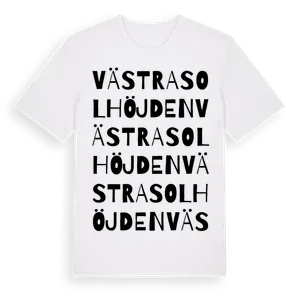 Västra Solhöjden ordlek t-shirt – ekologisk bomull t-shirt från Pinshirt