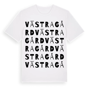 Västragård ordlek t-shirt – ekologisk bomull t-shirt från Pinshirt
