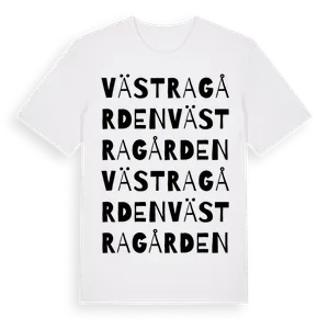 Västragården ordlek t-shirt – ekologisk bomull t-shirt från Pinshirt