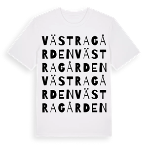 Västragården ordlek t-shirt – ekologisk bomull t-shirt från Pinshirt