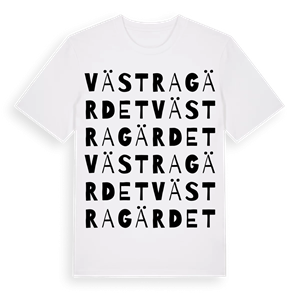 Västragärdet ordlek t-shirt – ekologisk bomull t-shirt från Pinshirt