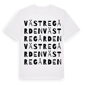 Västregården ordlek t-shirt – ekologisk bomull t-shirt från Pinshirt