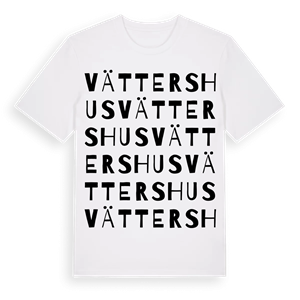 Vättershus ordlek t-shirt – ekologisk bomull t-shirt från Pinshirt