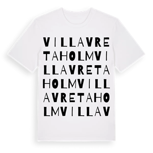 Villa Vretaholm ordlek t-shirt – ekologisk bomull t-shirt från Pinshirt
