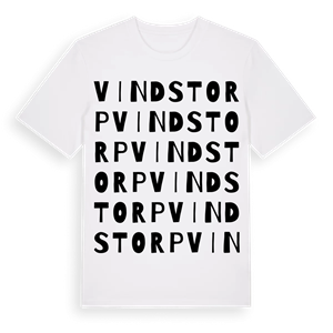 Vindstorp ordlek t-shirt – ekologisk bomull t-shirt från Pinshirt
