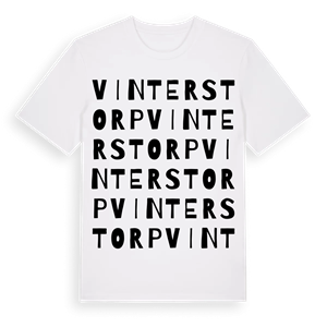 Vinterstorp ordlek t-shirt – ekologisk bomull t-shirt från Pinshirt