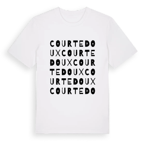 Courtedoux ordlek t-shirt – ekologisk bomull t-shirt från Pinshirt