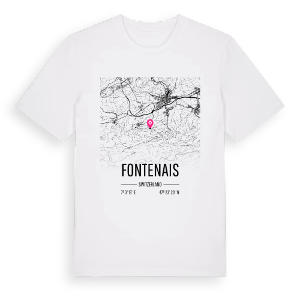 Fontenais karta t-shirt – ekologisk bomull t-shirt från Pinshirt
